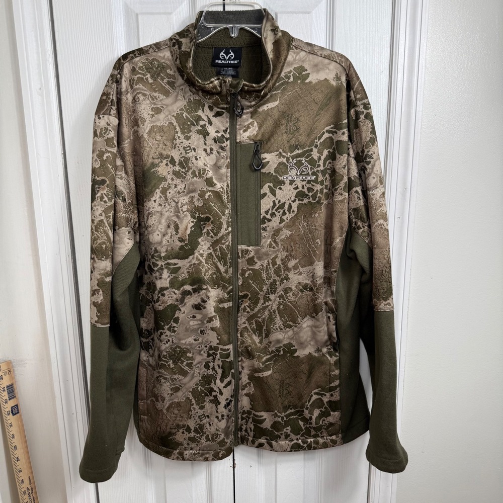Realtree Jacket XL Green Camo Scent-Factor Wav3 Hunting Utility Full Zip